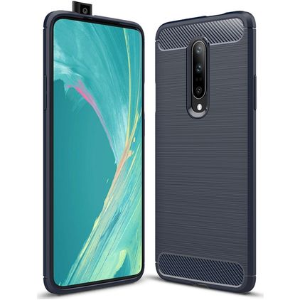 Mobigear Brushed Slim OnePlus 7 Hülle Flexibles TPU Backcover - Marineblau