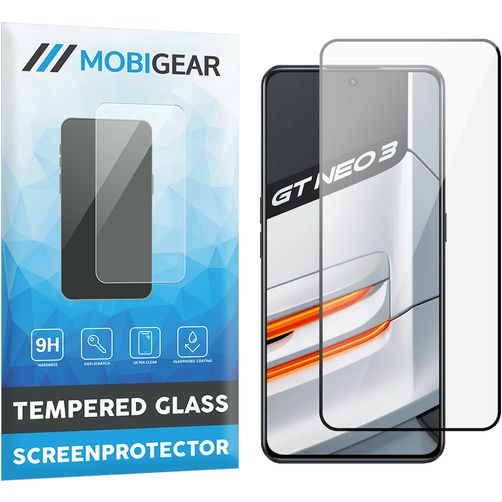 Mobigear Premium Realme GT Neo 3 Panzerglas Gehärtetes Glas Displayschutz - Hüllenfreundlich - Schwarz