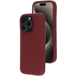 Mobiparts iPhone 15 Pro Silikon Hülle Backcover - Plum Red