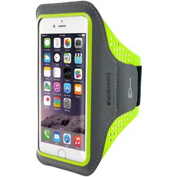 Mobiparts Comfort Fit Handyhalterung Joggen iPhone SE (2022) Sporthülle Neopren Sportarmband - Neon Green