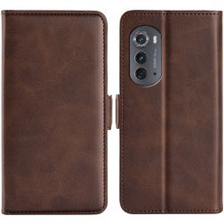 Mobigear Slim Magnet Motorola Edge (2022) Hülle Klapphülle Geldbörse - Braun