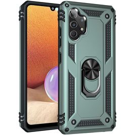 Mobigear Armor Ring Samsung Galaxy A32 4G Hülle Hardcase Backcover Stoßfest mit Ringhalter - Grün