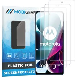 Mobigear Motorola Moto G200 5G Displayschutz Schutzfolie - Hüllenfreundlich (3er Pack)