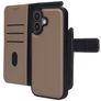 Mobiparts iPhone 17 Hülle Echtes Leder Abnehmbare 2in1 Klapphülle Geldbörse - Taupe