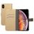Mobiparts Saffiano Wallet iPhone XS Max Hülle Klapphülle Geldbörse - Gold