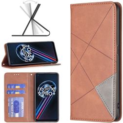 Mobigear Rhombus Slim Realme 9 Pro Plus Hülle Klapphülle - Braun