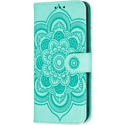 Mobigear Mandala Motorola One Hyper Hülle Klapphülle Geldbörse - Türkis
