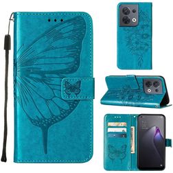 Mobigear Butterfly OPPO Reno 8 5G Hülle Klapphülle Geldbörse - Blau