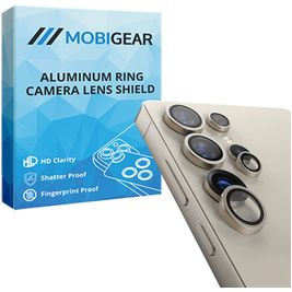 Mobigear Single Samsung Galaxy S25 Ultra Panzerglas Gehärtetes Glas Kameralinsen Schutz - Hüllenfreundlich - Grau