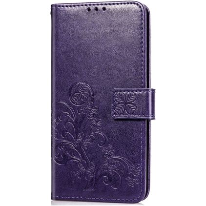 Mobigear Clover Huawei P40 Hülle Klapphülle Geldbörse - Lila