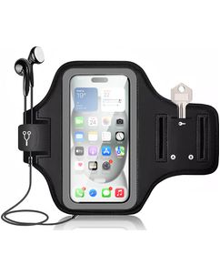 Mobigear Go Active Handyhalterung Joggen Neopren Sporthülle Sportarmband - Medium - Schwarz
