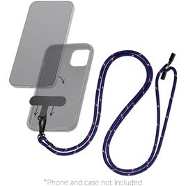 Mobilize Lanyard Universal-Handykette einstellbar - Blau / Rot
