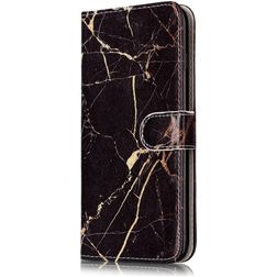 Mobigear Marble iPhone 8 Plus Hülle Klapphülle Geldbörse - Schwarz
