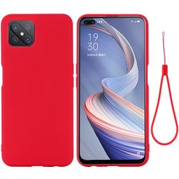 Mobigear Rubber Touch OPPO Reno 4 Z 5G Silikon Backcover - Rot