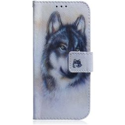 Mobigear Design Motorola Moto E6 Play Hülle Klapphülle Geldbörse - Wolf