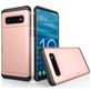 Mobigear Card Samsung Galaxy S10 Plus Hülle Hardcase Backcover Stoßfest mit Kartenhalter - Roségold