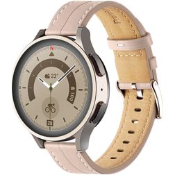 Mobigear Stitched Leder Smartwatch Armband Dornschließe - 22 mm - Pink