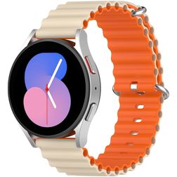 Mobigear Ocean Silikon Smartwatch Armband Dornschließe - 22-mm-Universalanschluss - Orange / Polarstern