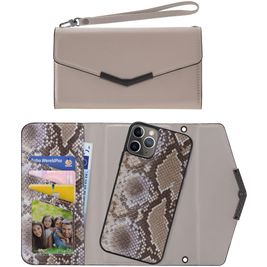 Mobilize Elegant Magnet iPhone 11 Pro Hülle Abnehmbare 2in1 Clutch - Beige Snake