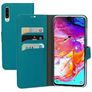 Mobiparts Saffiano Wallet Samsung Galaxy A70 Hülle Klapphülle Geldbörse - Türkis