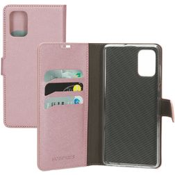 Mobiparts Saffiano Wallet Samsung Galaxy A71 Hülle Klapphülle Geldbörse - Pink
