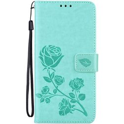 Mobigear Roses HONOR 50 Lite Hülle Klapphülle Geldbörse - Grün