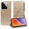 Mobigear Flowers Xiaomi 15 Hülle Klapphülle Geldbörse - Gold