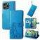 Mobigear Clover iPhone 15 Pro Max Hülle Klapphülle Geldbörse - Blau