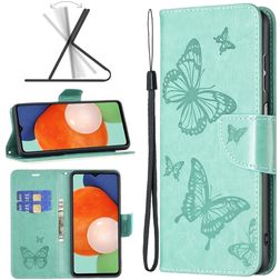Mobigear Butterfly Samsung Galaxy A13 4G Klapphülle Portemonnaie - Türkis
