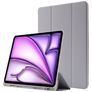 Mobigear Tri-Fold Gel iPad Air 13 Zoll (2024) Hülle TPU,Kunstleder Klapphülle + Stifthalter - Grau