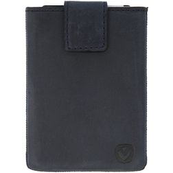 Valenta Card Case Pocket Echtleder Kartenetui - 8 Karten - Blau