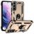 Mobigear Armor Ring Samsung Galaxy S22 Hülle Hardcase Backcover Stoßfest mit Ringhalter - Gold