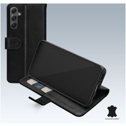 Mobilize Wallet Samsung Galaxy A34 Hülle Echtes Leder Klapphülle Geldbörse - Schwarz