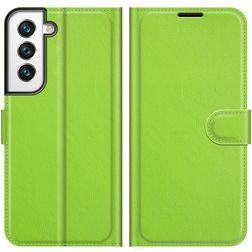 Mobigear Classic Samsung Galaxy S22 Hülle Klapphülle Geldbörse - Grün