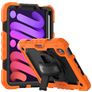 Mobigear SureGrip Xtreme iPad Mini 6 (2021) Hülle Kunststoff,Silikon Backcover + Stifthalter + Schulterträger + Ständer - Schwarz / Orange