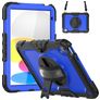 Mobigear SureGrip Xtreme iPad 10 (2022) Hülle Kunststoff,Silikon Backcover + Schulterträger + Ständer - Dunkelblau