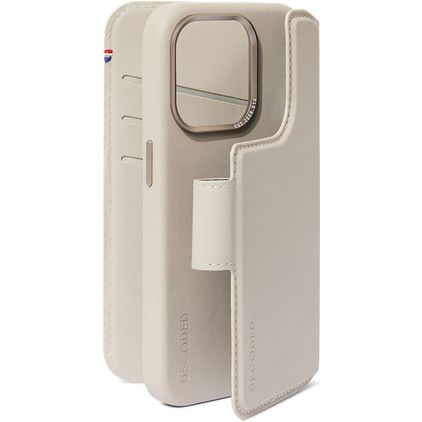 Decoded Detachable Wallet iPhone 15 Pro MagSafe Hülle Echtes Leder Abnehmbare 2in1 Klapphülle Geldbörse - Clay