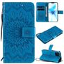 Mobigear Sunflower iPhone 12 Pro Hülle Klapphülle Geldbörse - Blau