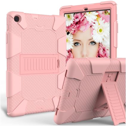 Mobigear ShieldStand Samsung Galaxy Tab A 10.1 (2019) Hülle Kunststoff / Silikon Backcover + Ständer - Roségold
