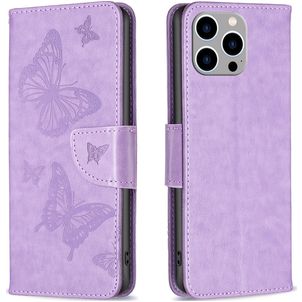 Mobigear Butterfly iPhone 15 Pro Max Hülle Klapphülle Geldbörse - Lila