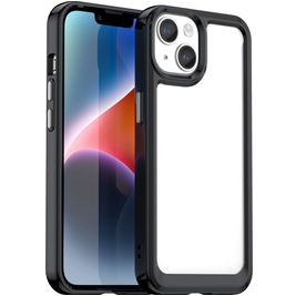 Mobigear Crystal iPhone 15 Hülle Hardcase Backcover - Transparent / Schwarz