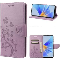 Mobigear Flowers OPPO A17 Hülle Klapphülle Geldbörse - Lila
