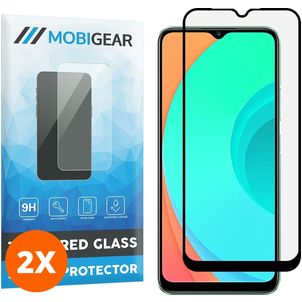 Mobigear Premium Realme C11 (2020) Panzerglas Gehärtetes Glas Displayschutz - Hüllenfreundlich - Schwarz (2er Pack)