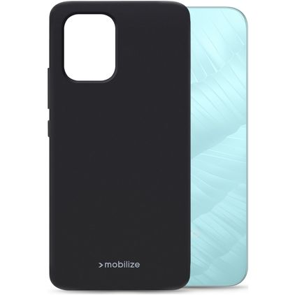 Mobilize Rubber Gelly OPPO A6x Hülle Flexibles TPU Backcover - Schwarz