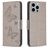 Mobigear Butterfly iPhone 15 Pro Max Hülle Klapphülle Geldbörse - Grau