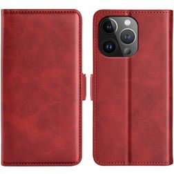 Mobigear Slim Magnet iPhone 15 Pro Hülle Klapphülle Geldbörse - Rot