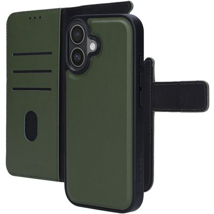 Mobiparts iPhone 17 Hülle Echtes Leder Abnehmbare 2in1 Klapphülle Geldbörse - Grün