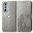 Mobigear Clover Motorola Edge 30 Pro Klapphülle Portemonnaie - Grau