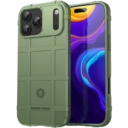 Mobigear Rugged Shield iPhone 18 Pro Max Hülle Flexibles TPU Backcover Stoßfest - Grün