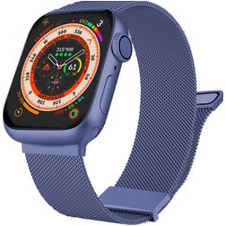 Mobigear Luxury Loop Milanaise Apple Watch Armband Magnetverschluss - 49/46/45/44 mm - Blau